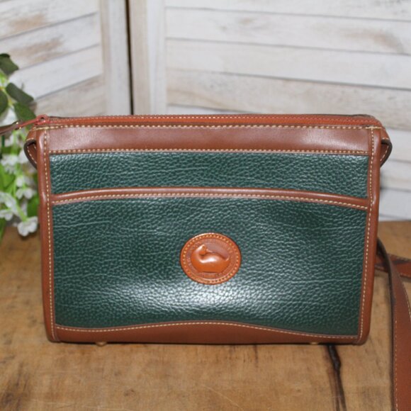 Dooney & Bourke Forest Green and Tan Crossbody Bag - Picture 1 of 10
